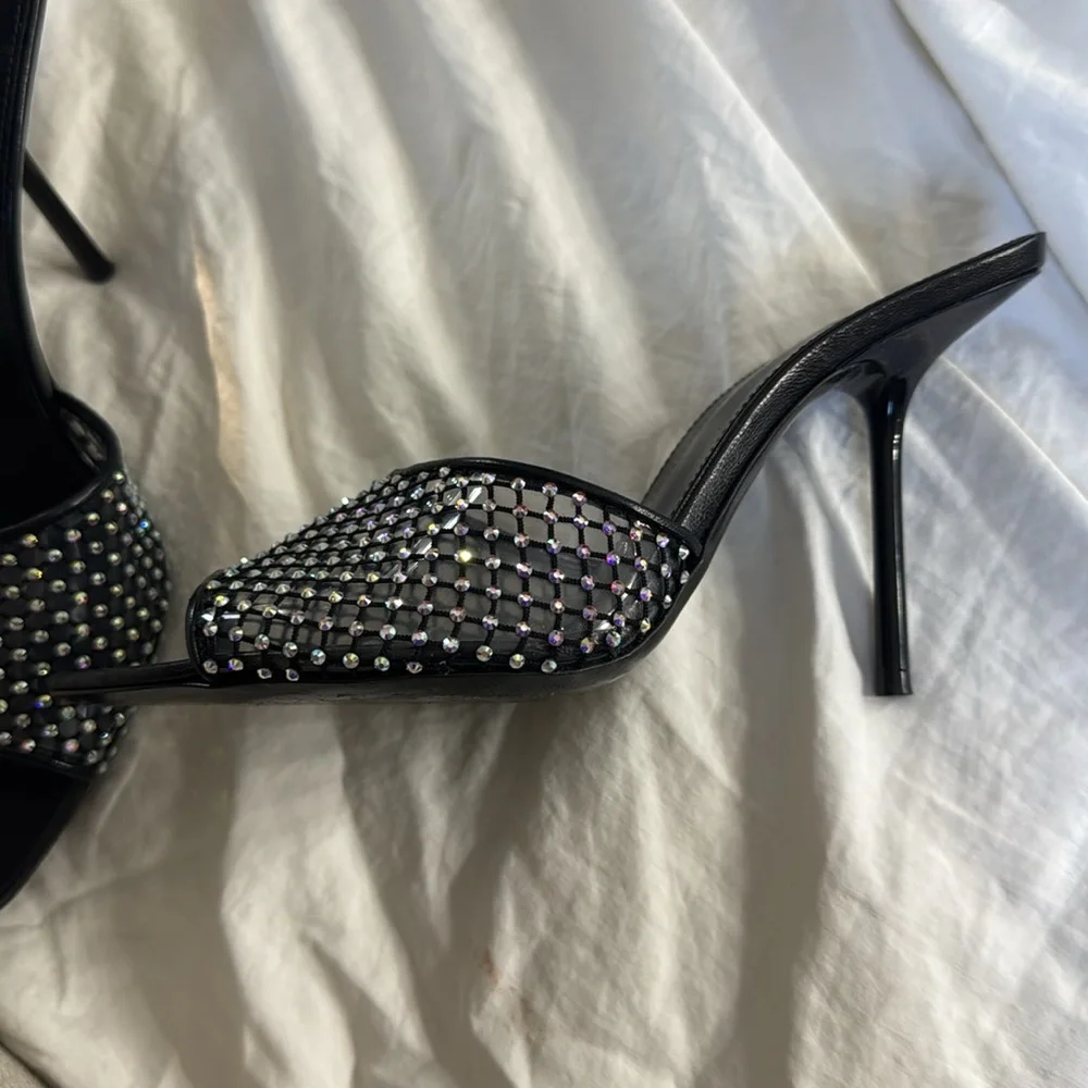 Saint Laurent Mesh Rhinestone Mules size 37 - Picture 2 of 7